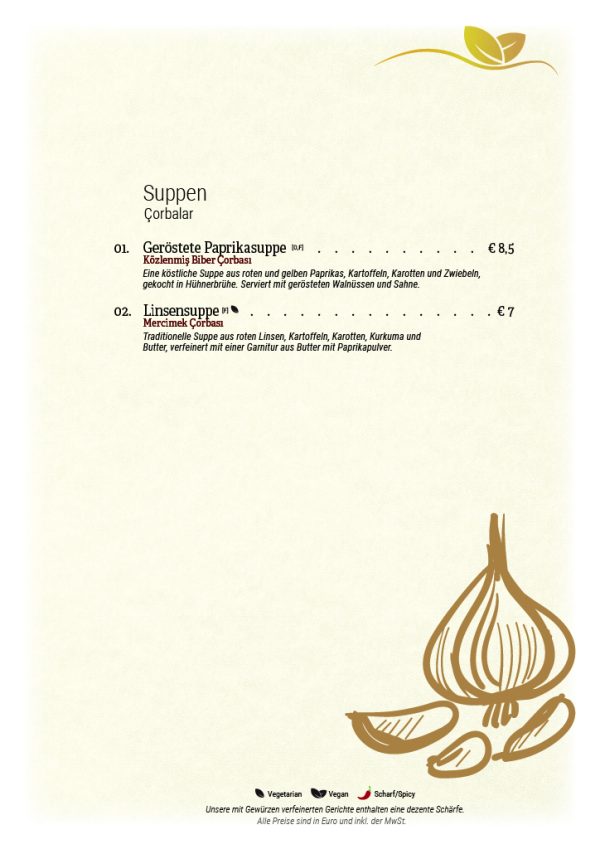 Our Menu - Defermo