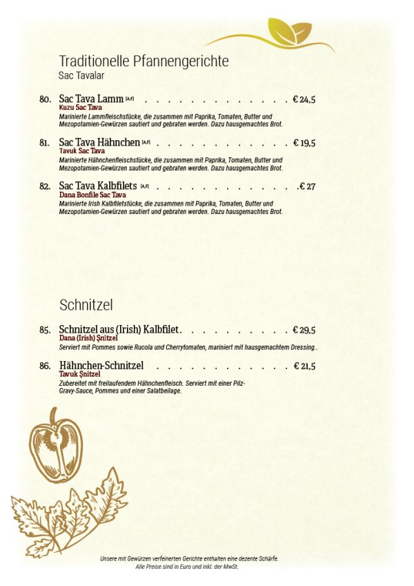 Our Menu - Defermo